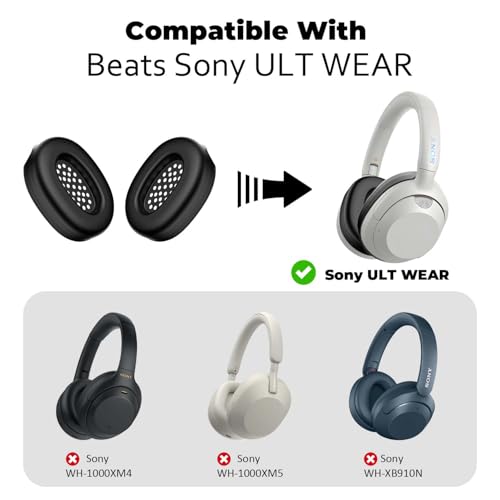 Fundas de silicona para audífonos Sony UltWear, protector anti-rayaduras lavable y reemplazo de almohadillas para auriculares inalámbricos Sony Extra Bass ULT Wear WH-ULT900N (Negro) miniatura 5