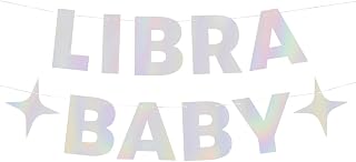 xo, Fetti Libra Baby Birthday Party Iridescent Foil Banner - 5 Ft. | Zodiac Libra, Horoscope, Astrology Bday Party Decorations Gift