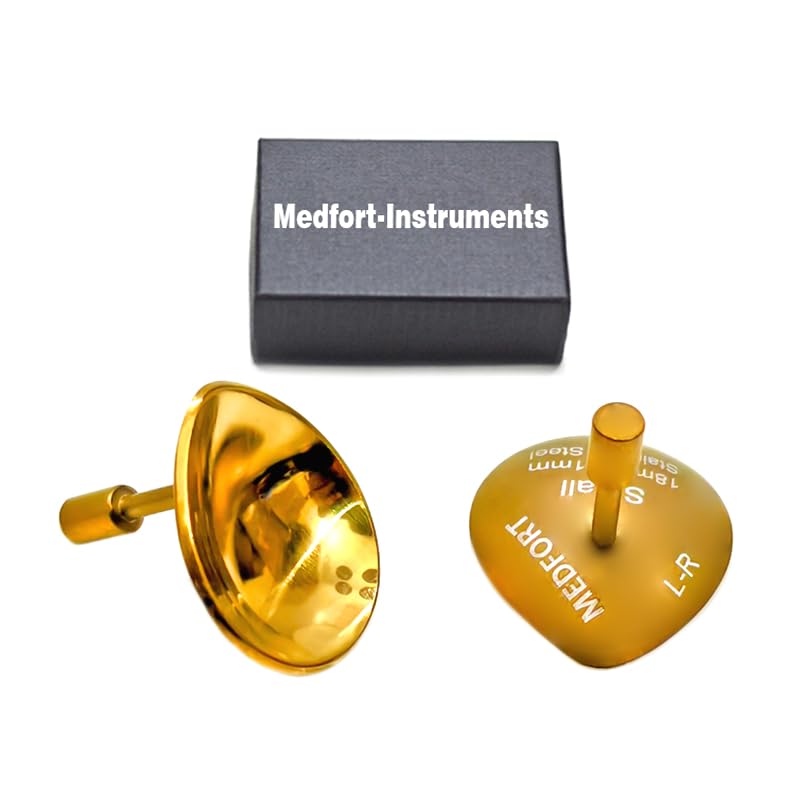 Corneal Eye Shield Protector, Stainless Steel, 18mm x 21mm Small, Gold, 2-Piece Set, Model II