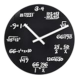 Crosstime Unique Gift for Math Lovers, Math Wall Clock with Mathematical Expressions, 8" Silent Non-Ticking Modern Design, Gifts for Teachers, Nerds & Students