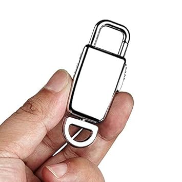 M S TECH Digital 8GB Voice Activated Recorder, Keychain Audio Recorder, Voice Recording Device for Home, Office, Car, Meetings, Portable Gadget Key Cain Voice Recorder - Silver