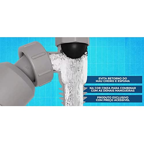 ADAPTADOR ARTICULADO 45° CINZA C/RETENCAO P/MAQUINA DE LAVAR ROUPA E LOUCA