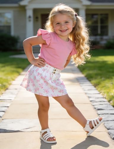 Image of QIY Toddler Girl Sandals Little Kids Summer Dress Shoes Open Toe Flats Princess Sandals for School Beach Party