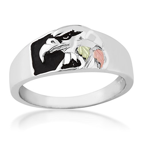 Antiqued Eagle Head Ring, Sterling Silver
