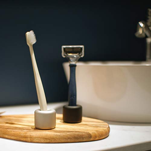 Mudai Aluminium Toothbrush Holder Stand, Pack Of 2 (Satin Silver) #TOP3