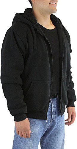 Image of ToBeInStyle Men's Polar Fleece Long Sleeve Zip Up Kangaroo Pocket Cold Weather Hoodie Jacket