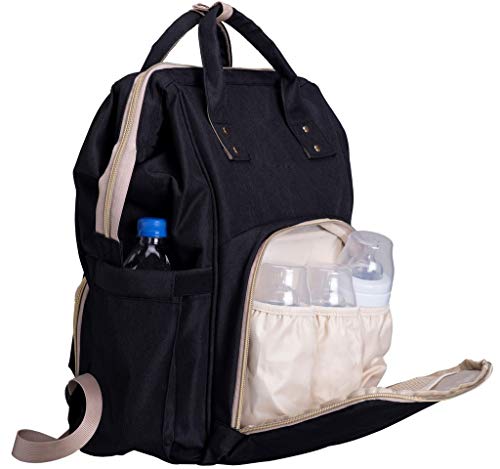 Mochila Maternidade Multifuncional Impermeável Preta