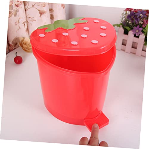 Image of Cute Cartoon Trash Can Plastic Desktop Bin for Office Kitchen and Bedroom Decor Easy to Clean Lightweight Design for Use