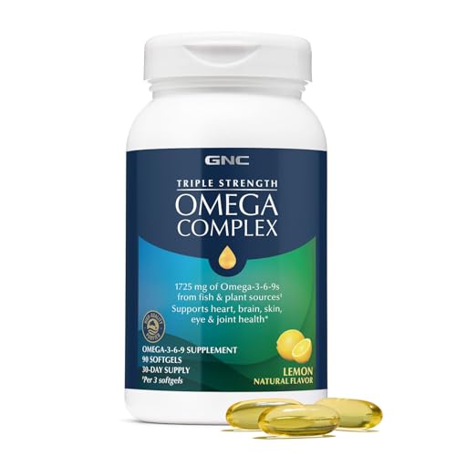 GNC Triple Strength Omega Complex, Lemon, 90 Count, 30 Servings
