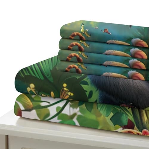 Parure de lit jungle 3D 135x200cm housse de couette single
