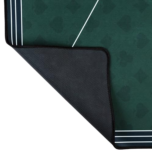 Engelhart - 320996 – Pokermatte grün – rutschfeste Spielfläche 180 cm x 90 cm – Dicke: 3 mm – Bedruckte Tischdecke aus Polyester und Gummi – Zubehör für Casinospiel