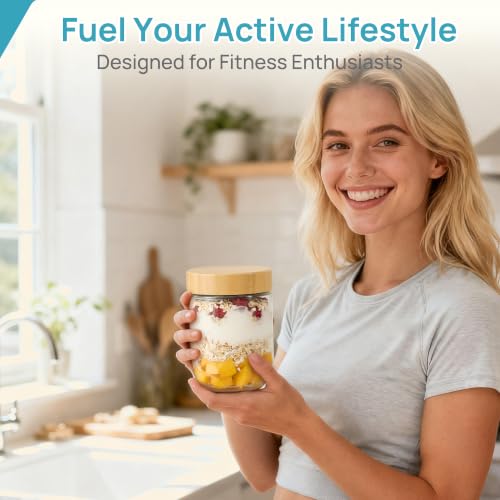 Vtopmart Bamboo Lid Overnight Oats Jars