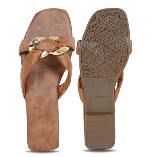 Image of IndieStide Heel Casual Flip Flops Slippers For Girls Women, Comfortable cushioned Chappals