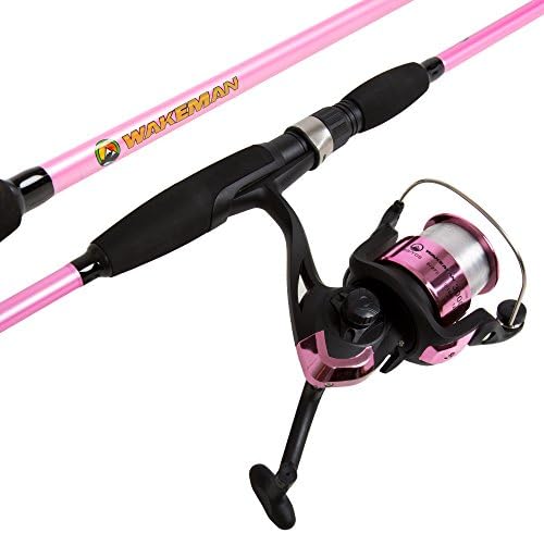 Wakeman Strike Series Spinning Rod and Reel Combo - Hot Pink, 78 Inches, Reel Width: 5.75 Inches, Reel Height: 5 Inches