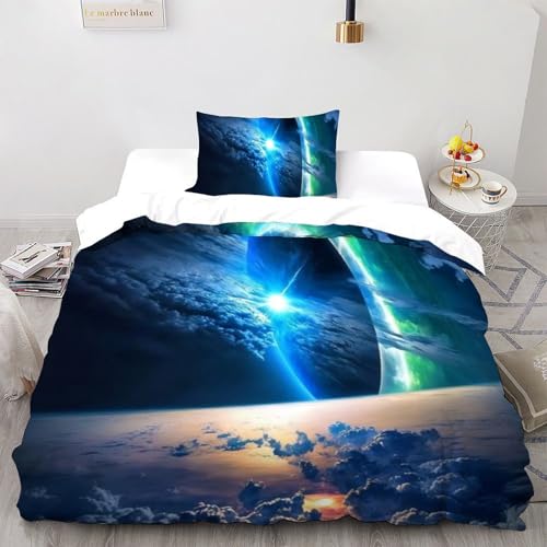 Housse de couette microfibre violette 135x200cm imprimé 3D durable