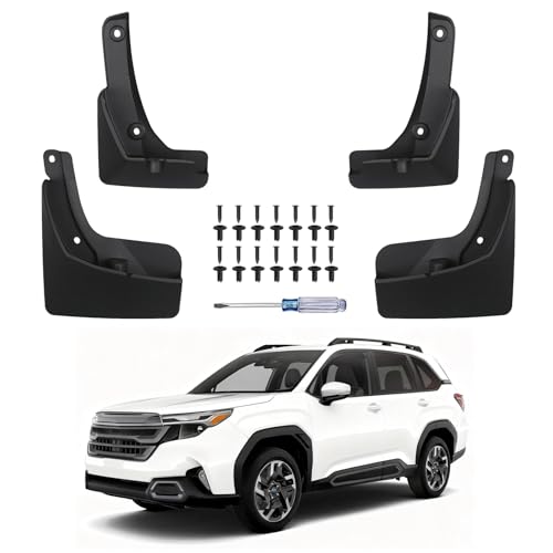 No Drill Mud Flaps for 2025-2026 Subaru Forester SUV, Heavy Duty Front & Rear All Weather Splash Guards Set for Base Premium Sport Limited Touring Hybrid Models,OEM-Style Mud Guards,Not Fit Wilderness