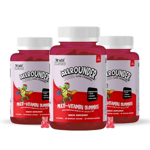 Image of Allrounder Lemon Multi-Vitamin Gummies for Kids | 30 Count | Essential Vitamins | No Artificial Flavors (3 Count (Pack of 2), Strawberry)