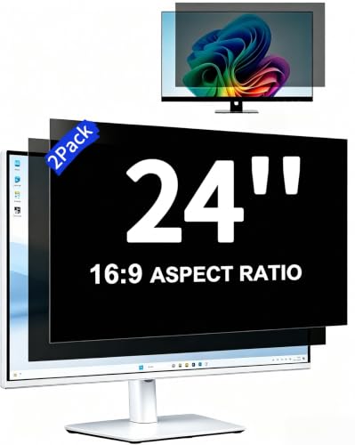 Linhee 2-Pack 24-inch 16:9 Computer privacy screen for monitor Anti-Spy