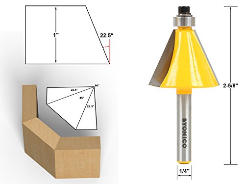 Image of YONICO Router Bits Bevel Edge Forming Set 5 Bit 1 /4-Inch Shank 13508q