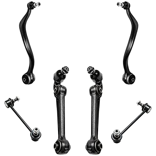 Image of Detroit Axle - 6pc Front End Control Arms Kit for Ford 07-10 Fusion, 07-09 Lincoln MKZ Mercury Milan, 4 Lower Rearward & Forward Control Arms 2 Sway Bars 2007 2008 2009 Replacement