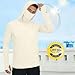 Fishing Shirts for Men - Mens Hooded Sun Shirt with Mask - Long Sleeve UPF 50+ Rash Guards Lightweight Hoodies Beige