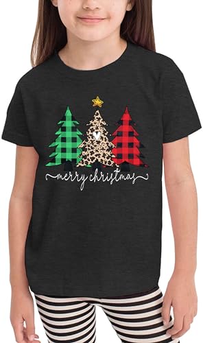 Image of Christmas Tree Shirt for Toddler Boys Girls Merry Christmas T-Shirts Short Sleeve Holiday Tee Xmas Gift Tops