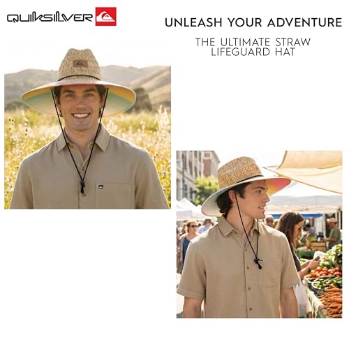 Image of Quiksilver Men's Wide Brim Outdoor Lifeguard Straw Sun Hat