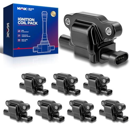 Image of KAX 8 Ignition Coils for Chevy Silverado 1500 Tahoe 5.3L V8 | Fits Silverado /Sierra 1500 /2500 /3500 /2500 HD /3500 HD, Express /Savana 2500 /3500 /4500, Tahoe, Yukon, Suburban, Escalade UF413