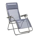 Lafuma MOBILIER   Fauteuil Relax Transat Jardin   Chaise Longue Zéro Gravité   Futura   Batyline® Iso   Bleu Ocean   Fabriqué en France   LFM3111_9870   Garantie 5 Ans   L.88xl.71xH.115cm