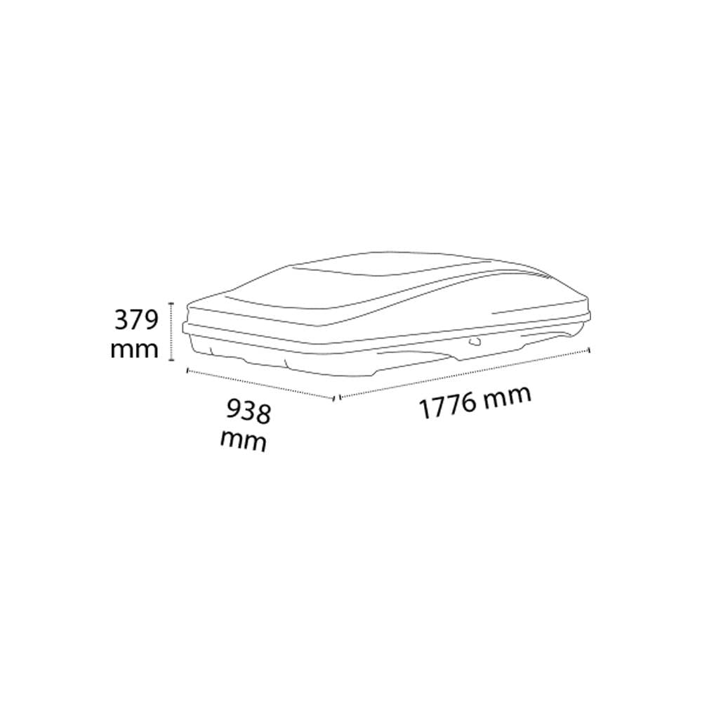 G3 g322406 Box da Tetto Spark 520, 420 Litri, Nero Metallizzato Opaco