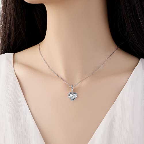 Birthstone Charms 925 Sterling Silver Love Heart pendant Beads Fit Pandora Charms Bracelet and Necklace, Fit Women Wife Mom Christmas Birthday Gift4