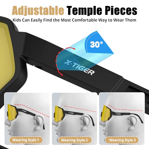 Image of X-TIGER Polarized Youth Baseball Sunglasses UV400 Kids Sunglasses Boys Girls 8-12 Youth for Softball Cycling Sports Glasses