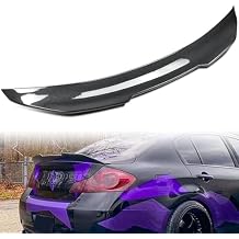 Rear Trunk Spoiler Compatible with 2010 2011 2012 2013 Infiniti G25 G35 G37 4-Door Sedan Rear Wing Lip Carbon Fiber Look PSM Style