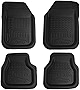 FH Group Automotive Floor Mats - Deep Dish Floor Mats, TPO Plastic Climaproof Floor Mats for Cars, Universal Fit, Trimmable Car Floor Mats, Full Set, Floor Mats for Sedan, SUV, Truck Floor Mats Black