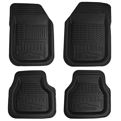 FH Group Automotive Floor Mats - Deep Dish Floor Mats, TPO Plastic Climaproof Floor Mats for Cars, Universal Fit, Trimmable Car Floor Mats, Full Set, Floor Mats for Sedan, SUV, Truck Floor Mats Black