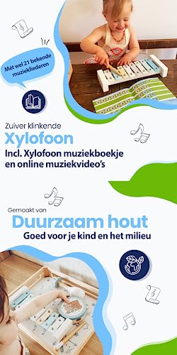 Kadoing-Houten-Muziekinstrumenten-Set-incl-Opbergkratje-en-Muziekboekje-Xylofoon-Montessori-Speelgoed-Kinderspeelgoed-Muziek-Voor-Kinderen