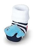 Sterntaler Baby Jungen Baby Socken Baby-Rasselsöckchen Wal - Socken Baby, Babysöckchen - aus Baumwolle mit Vollplüsch (Sohle) - marine, 16