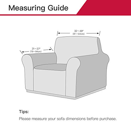 Maxmill MM-VW-SLATE BLUE-SMALL Velvet Plush Stretch Sofa Slipcover One Piece Anti-Slip Armchair Cover Furniture Protector High Stretch Rich Velour 1 Cushion Armchair Slipcover thumb #6