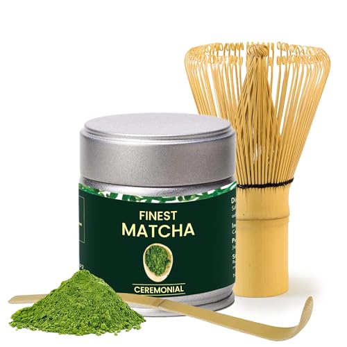 Image of Heapwell Superfoods AA Ceremonial Matcha Green Tea Essential Set | 30g Matcha, Bamboo Whisk & Scoop | Perfect for gifting