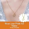 Lucky Feather Maine State Shaped Necklace | 14k Gold-Dipped Pendant Necklace | Easter Basket Stuffer| State Love Fashion Jewelry For Women | Dainty Necklace For Women | Great Gift Idea #2