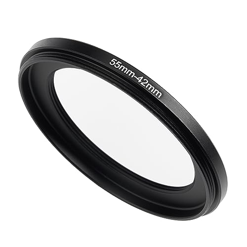 Image of 55mm to 42mm Step-Down Ring Filter Adapter,for All Brands UV ND CPL, Metal Ring Step-Down Rings Adapter Filter (55mm-42mm)