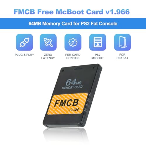 image for BITFUNX PS2 Fat FMCB Free McBoot Card v1.966, Memory Card for PS2 Fat 