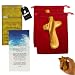 Two Olive Wood Comfort Crosses with Velvet Bags & Lord's Prayer Card - The Holding or Hand Cross (4 inches) - Large