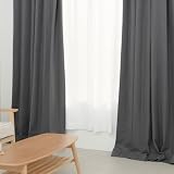 テイジン カーテン 4枚セット 1級遮光 100×230cm ダークグレー 遮熱 防音 UVカット 外から見えにくい エコリエ レースカーテン リビング 寝室 無地 遮光カーテン