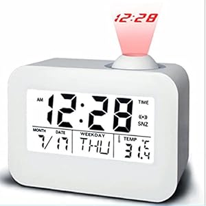 Projection Clock Wall with Temperature and Humidity Projection Digital Alarm Clock Smart Clock LED Desktop Fashion Display