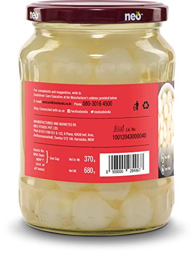 Image of Neo Silver Skin Onions 680g I Sirka Onion I 100% Plant Based & Natural I Ideal for Cocktail and as Side Dish for Snacks I (Pack of 1)