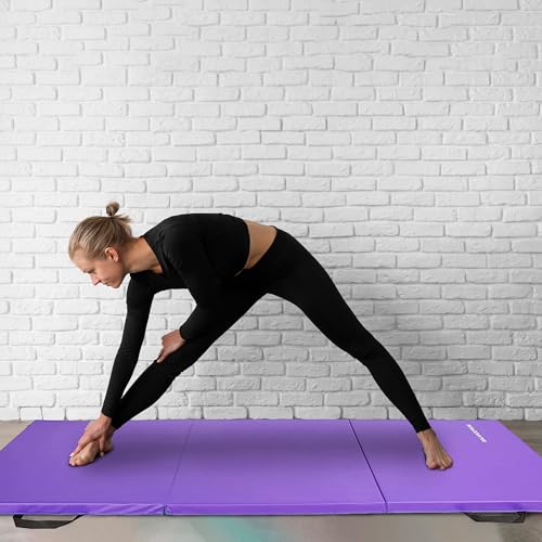 Image of BalanceFrom 2 inch Thick Tri-Fold Folding Exercise Mat with Carrying Handles for MMA, Gymnastics and Home Gym Protective Flooring