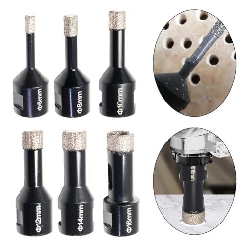 Broca corona 6mm con rosca M14 para vidrio y mármol miniatura 3