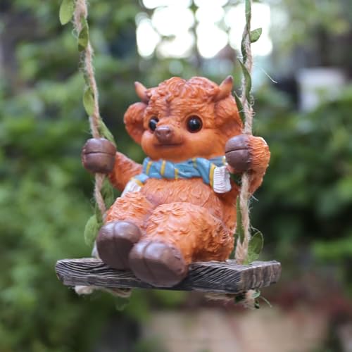 Statue de vache Highland pour décoration extérieure de jardin et pelouse - 4