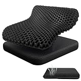 Audasi Gel Seat Cushion, Honeycomb Thick Gel Seat Pad for Bottoms Soft Sitter Cushion Relieving Back Coccyx Pressure Seat Cushions for Car Office Home Wheelchair Chair Kit (Color-2)